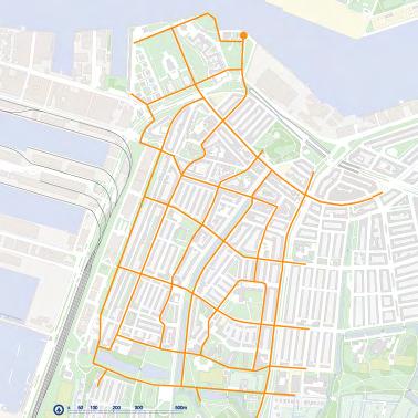 4.2 Verkeerssysteem Langzaam verkeer Voor langzaam verkeer (voetgangers, fietsers, scootmobiel) is er een netwerk van doorgaande verbindingen ontworpen wat de basis voor verplaatsingen vormt.