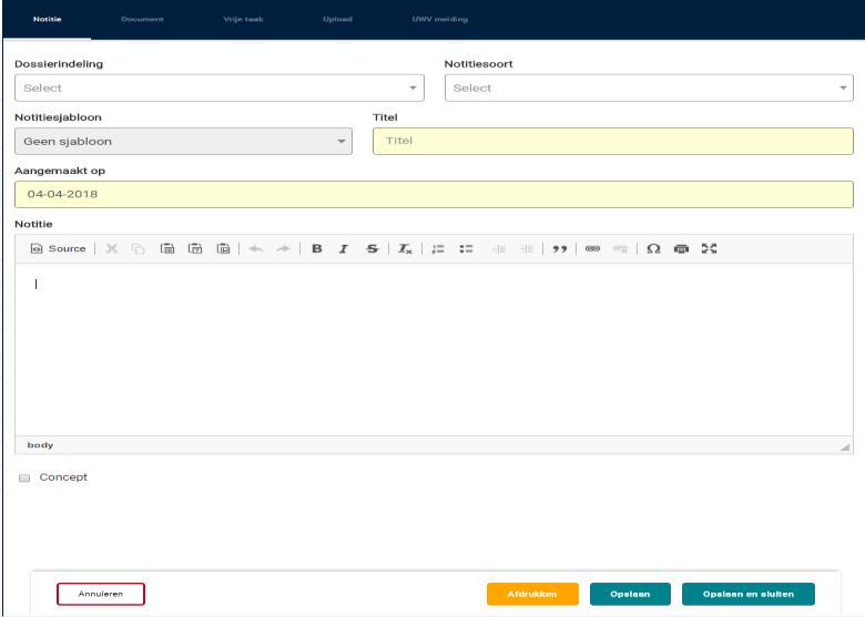 Notitie Op deze pagina kunt u notities aanmaken.