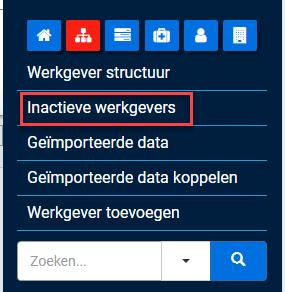 2.4 Inactieve werkgevers Op de pagina Inactieve werkgevers ziet u de werkgevers waarvan het contract is beëindigd.