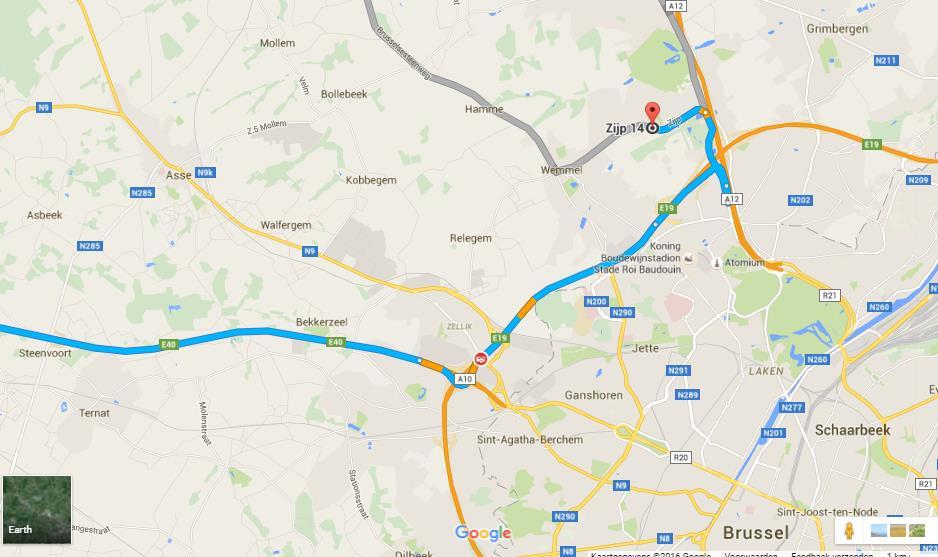 (vanuit Gent) Grote ring richting Antwerpen - afrit 9 Wemmel/AZ Jette of afrit 8 Wemmel Heizel (Expo).