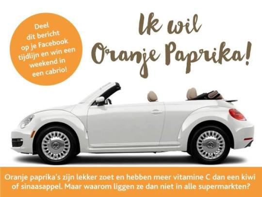 Actie met oranje paprika in volle gang! Eind september is een actie gestart om oranje paprika in alle Nederlandse schappen te krijgen.