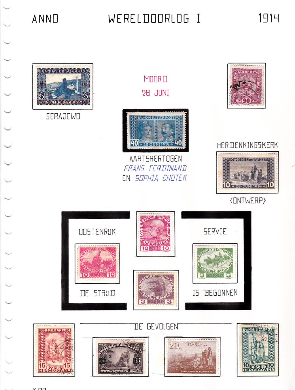 Eerste Wereldoorlog op postzegels Op 9 september as.