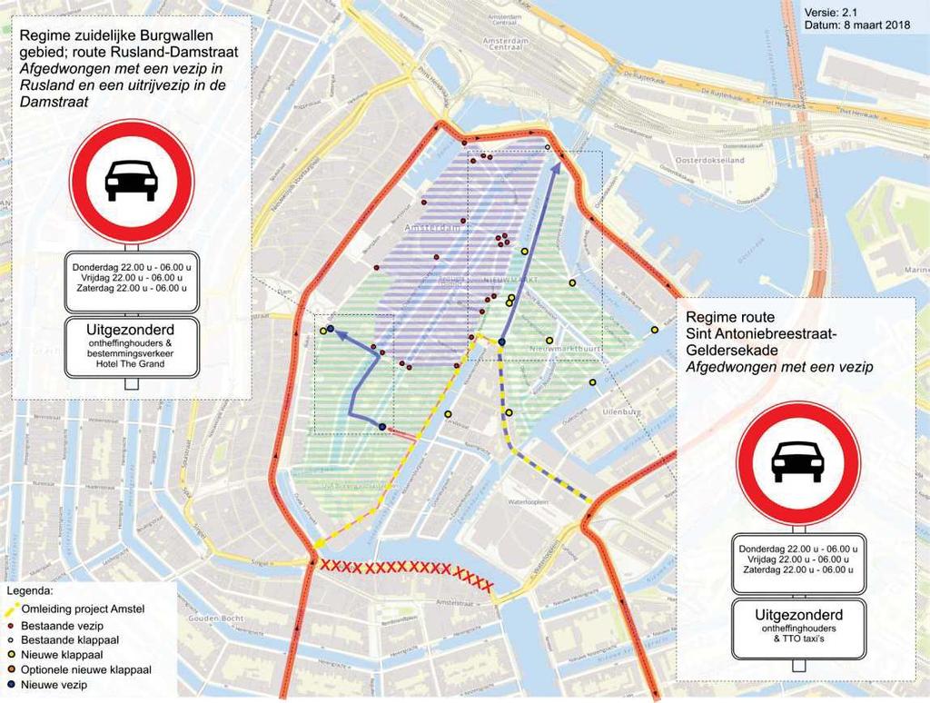 Gemeente Amsterdam Pagina 3 van 6 De meest ingrijpende maatregel van de pilot is de plaatsing van verzinkbare palen (vezips) met selectieve toegang.
