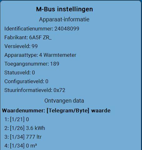 Programmierung mit TAPPS2 / M-Bus Bij een