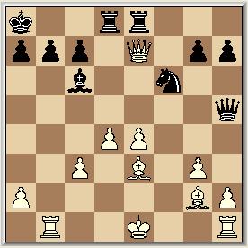 Pc3, Db4 Een verkeerd plan. Zwart had het antwoord van Wit overzien. 21. Th4, Dd6 22. Pe4, Dd7 Meerkerk (½ uit 4!) en Henry Pijpers (1½ uit 4) J. van Meerkerk H. Pijpers 1. d4, d5 2.
