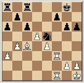 Cander Flanders speelde de opening gedegen tegen Cor Treure en bereikte na 19 zetten bovenstaande stelling. Hij speelde hier: 20. d5 Materieel voordeel had hij kunnen bereiken met 20. Lc4, exd4 21.