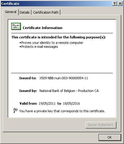 Voorstelling van de applicatie Na het certificaat geselecteerd te hebben, gaat de gebruiker verder naar een loginscherm.
