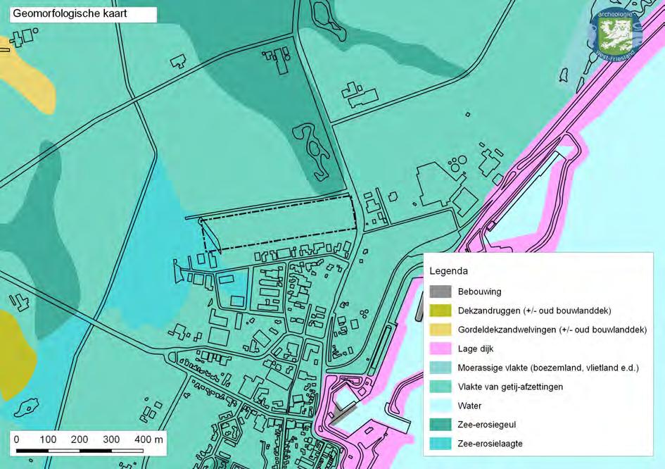 Afbeelding 3.Geomorfologische kaart met het plangebied (bron: Alterra).