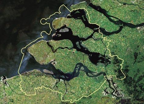Begrenzing van het stroomgebied Het Nederlandse Scheldestroomgebied omvat de gehele provincie Zeeland en delen van de provincies Noord-Brabant en Zuid-Holland.