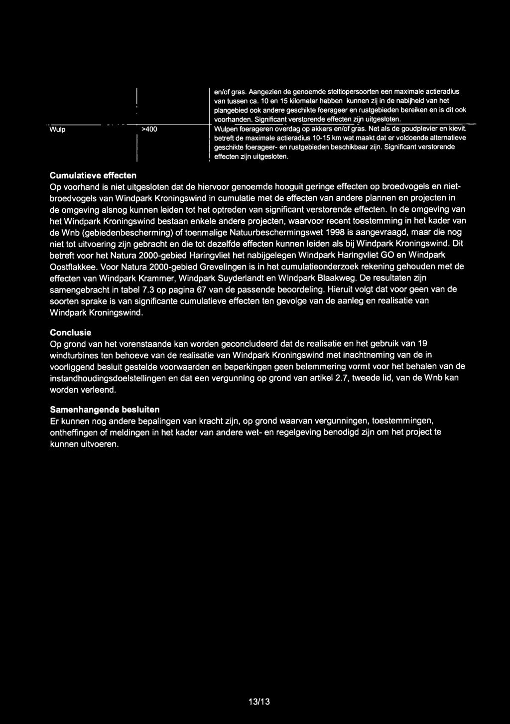 en/of gras. Aangezien de genoemde steltlopersoorten een maximale actieradius van tussen ca.