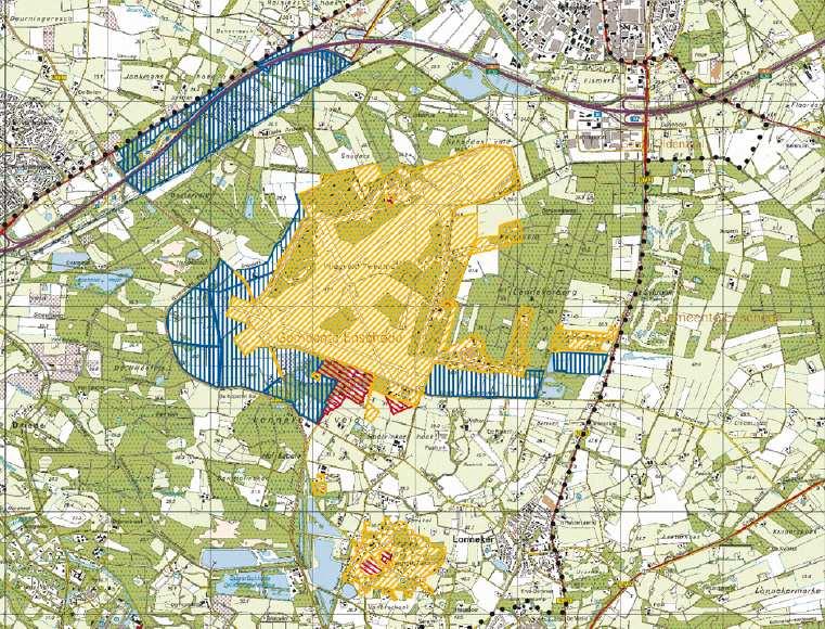 Financiële uitgangspunten Plangebied en eigendomssituatie In onderstaande figuur is een overzicht gegeven van de gronden die in eigendom zijn van het rijk en de gevestigde WVG gebieden door de