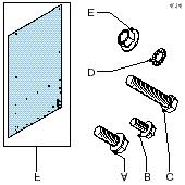 4.4.3.5.2 Montagevoorschrift Voor de inhoud van de kit, zie de tabel. Plaats de baren (fig. 4.13A) afwisselend op de Cu-contacten (fig. 4.13E) van de lastscheidingsschakelaars of op de voorgaande en volgende baar.