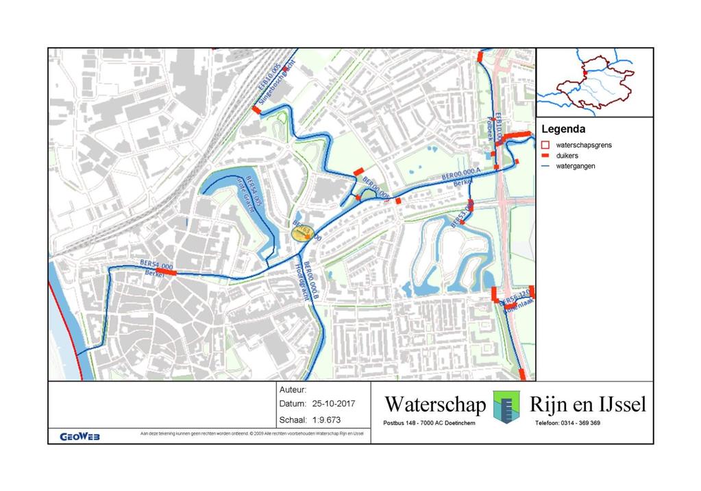 Figuur 1.1. Topografische ligging te realiseren open water verbinding vijver Coehoornsingel met de Berkel 1.2 Hoe wordt het project uitgevoerd?