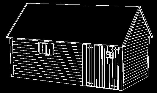 3,9 x 3 m - Cambridge shingels 2238, 90 1 Gesloten paneel A 283, 60 1 Paneel A met raam en