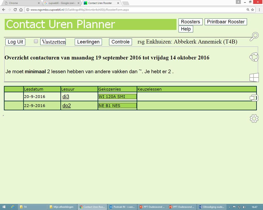 PLANNEN P.T.A-boekje (overzicht) Zelfstandig vriend(in) mentor of ouders!