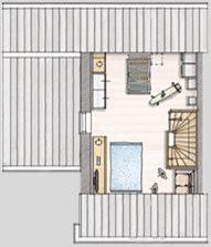 Tweede verdieping bij toepassing Woonsfeer Praktisch 3 (tekening V-453) - open zolderruimte -