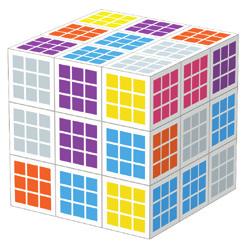 VERLOOP VAN HET SPEL: Bij het plaatsen van de cubes moet op het volgende worden gelet: 1. Bij elke zet moeten zich IN ALLE RICHTINGEN telkens dezelfde kleuren tegenover elkaar bevinden. 2.