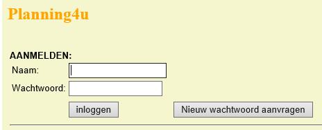 Als er een account voor u is aangemaakt hebt u een email gekregen van service@planning4u.nl (misschien in de spam folder) met daarin: - uw gebruikersnaam - uw nieuwe wachtwoord N.B.