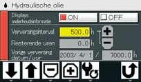 kan de olieopbrengst automatisch worden aangepast via de keuzedisplay Onderhoudsondersteuning op de LCD-monitor.
