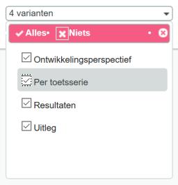 Selectie leerling(en) groep 8 (gebruik hiervoor het filter) Klik Kies alle varianten Let