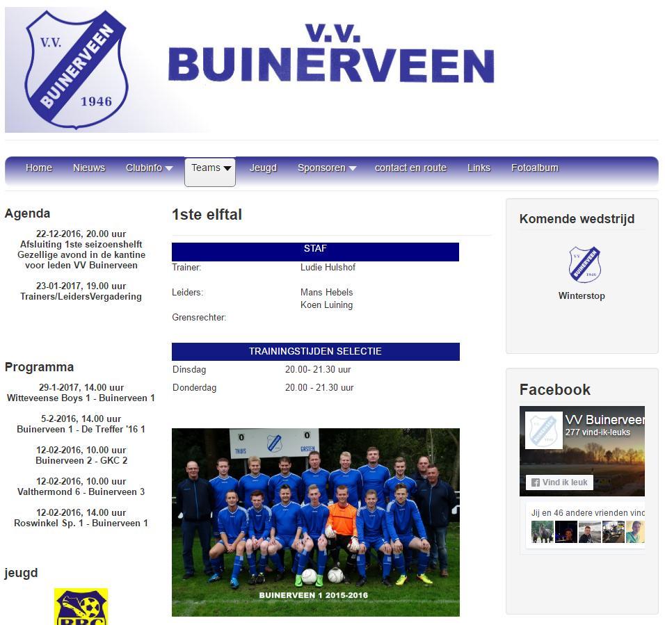 00 uur 12-2-2017 Buinerveer 2 - GKC 2 Aanvang: 10.00 uur Scheidsrechter: T v/d Zwaag Buinerveen 3 12-2-2017 Valthermond 6 - Buinerveen 3 Aanvang: 9.