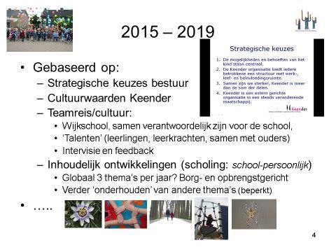 De waarden passie voor het onderwijs wordt in bovenstaande figuur weergegeven via de passiebloem en de handen in de cirkel staan voor verbondenheid en het samen vorm geven aan de school.