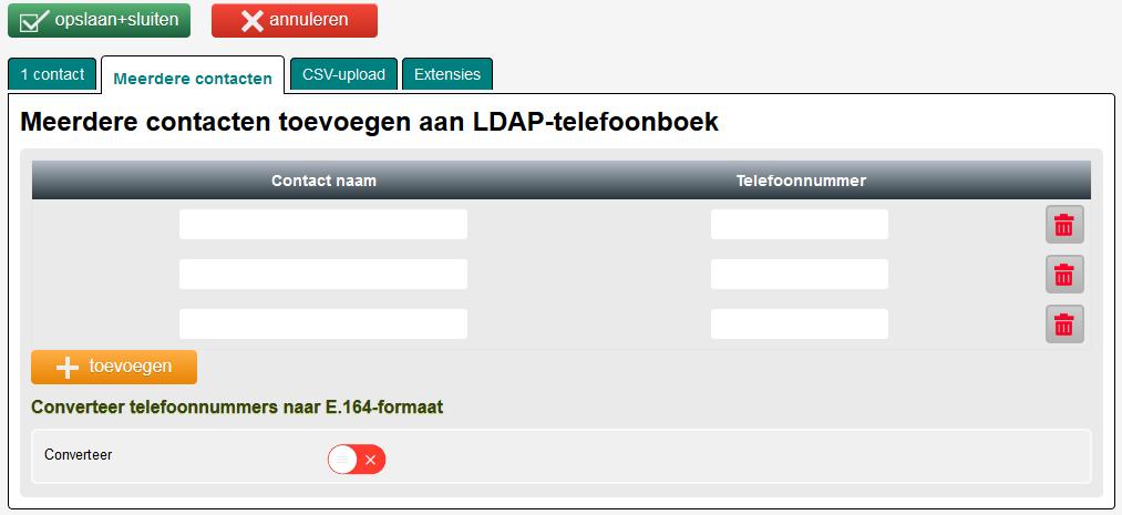 U kan ook een.csv bestand uploaden.