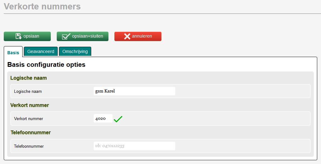 Verkorte nummers De module verkorte nummers is beschikbaar als uitbreiding bij de Basic PBX-formule en is inbegrepen vanaf de