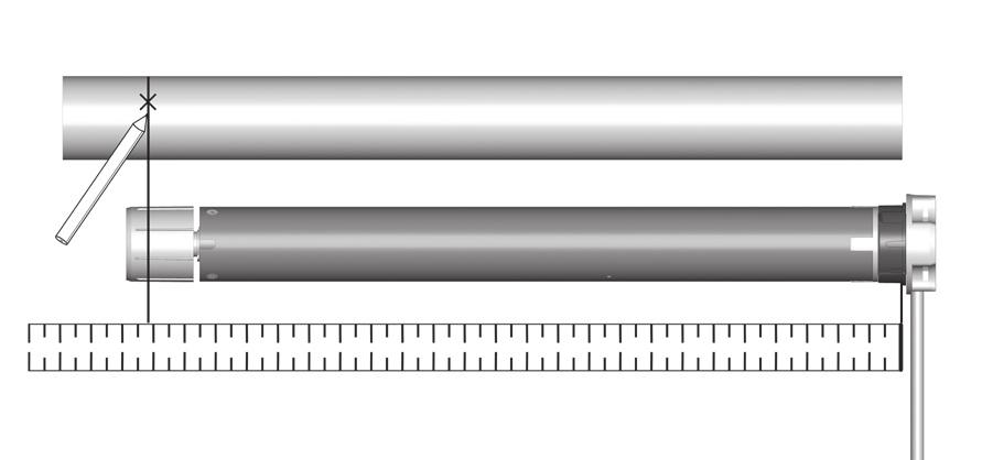 IMPORTANT Pour les tubes d'enroulement avec pli intérieur, le moteur (9) doit avoir suffisamment d espace libre. 2.