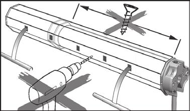 Insérez l autre extrémité du tube d enroulement (5) avec le roulement à billes (2) dans le contre-palier (1). REMARQUE La touche SET (11) doit être facilement accessible.