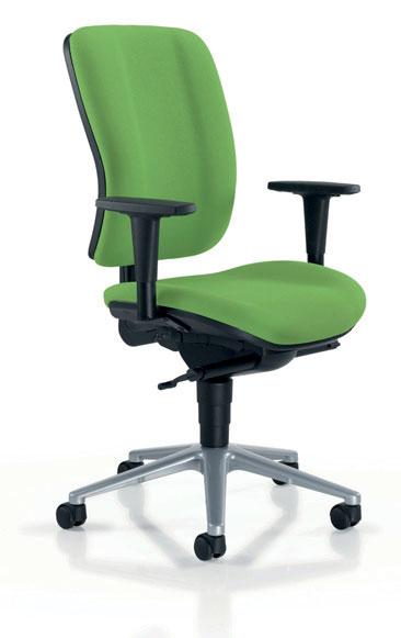 Operative Ergonomische stoel Synchroon mechanisme, regelbare weerstand, blokkeerbaar in 5 posities, met anti-terugslag op de rug In hoogte verstelbare rug met tandheugel (bereik 70 mm) Optionele