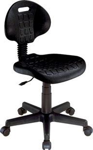 Polyurethaan Zit-sta kruk In hoogte verstelbare zitting Zwart nylon onderstel op vloerdoppen Draaistoel Hoge stoel In hoogte verstelbare zitting en rug Zwart