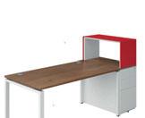 ) Wit SO Groen LQ Rood LR Pruim LP Binnenkant wit melamine Metalen bekleding in 4 afwerkingen Voor plaatsing op een bureauhoog ladeblok D.