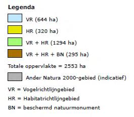Figuur 2 :Begrenzing Natura 2000-gebied Ilperveld, Varkensland, Oostzanerveld & Twiske. Per 1-1-2017 is het Beschermd Natuurmonument (BN) en de daarbij horende doelen komen te vervallen.