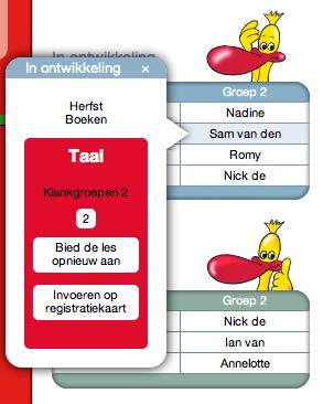 Ontwikkelingsachterstand Een kleuter die bij een thema nog niet toe is aan een doel komt in het vakje in