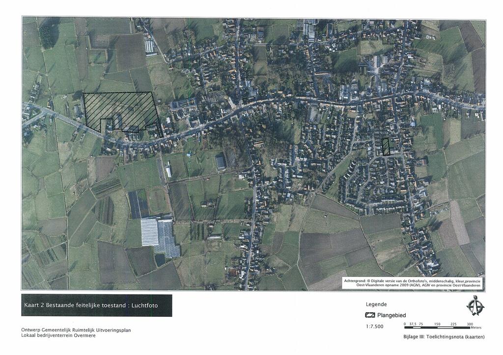 1- p 7 s t * r Actergrond Digitale versie van de Oritoloto s, middenscaiig, kieurprovincie Oost-Vlaanderen opname 2009 (ACM, ACIY en provincie Oost Vlaaoderen Kaart 2 Bestaande