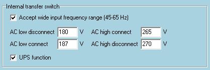 AC settings In the general tab