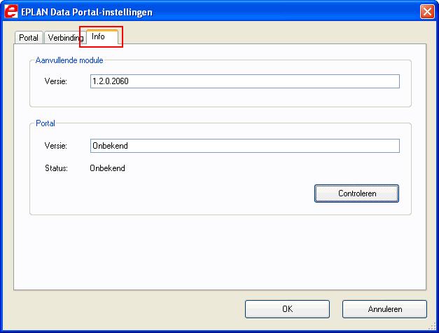 Vernieuwingen in het EPLAN Data Portal In het groepsveld Aanvullende module wordt het versienummer van de aanvullende module weergegeven.