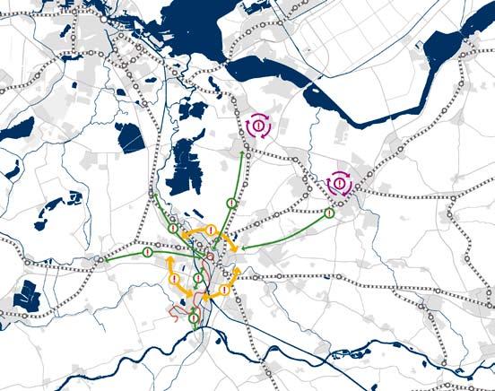 lokale wegen Figuur 14 Knelpunten Openbaar vervoer (bron: aanvullende verkenningen netwerkanalyse Utrecht) Spoorlijn NS station