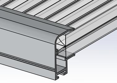 Schuf de neusprofelen op de polycarbonaat platen, één  Plaats het