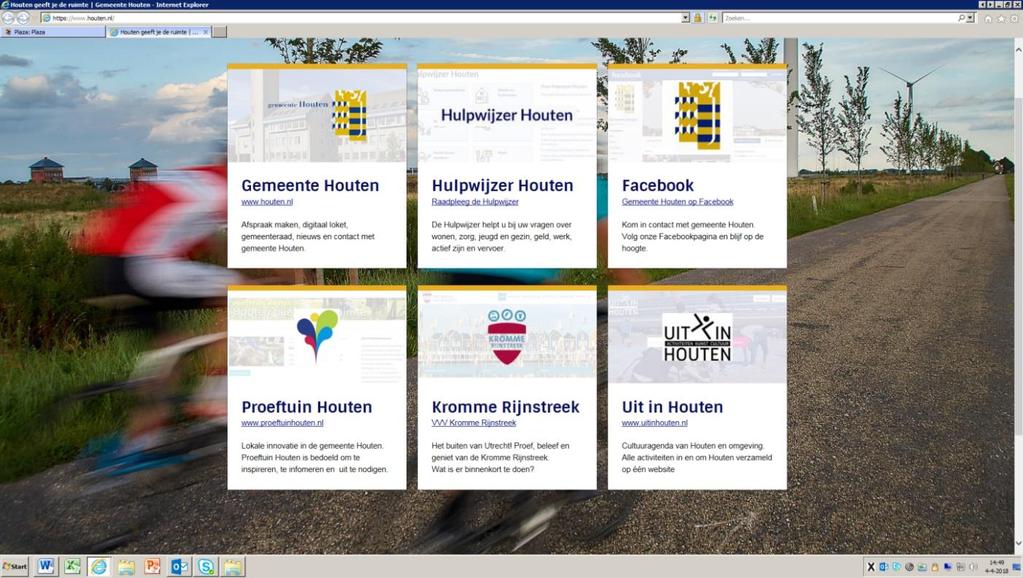 De website van de gemeente Houten Op de startpagina van www.houten.