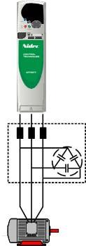 Uitgangsfilter Een uitgangsfilter is een low-pass filter dat de invloeden van de schakelfrequentie uit de motorstroom filtert en kan in de volgende situaties worden toegepast: Geluidsfilter Een