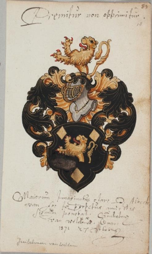 P 333 fol 016r Guilielmus van Weldam, Douai 27 oktober 1571.