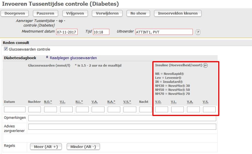 Diabetes: invullen van insulinetoediening in glucosedagboek Om voor een gebruiker inzichtelijk te maken wat nu het effect van de insulinetoediening is op