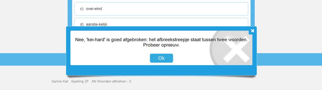 Bij elke oefening horen een of meer van deze schermen, waarin met behulp van schema's, regels en voorbeelden de stof kort wordt uitgelegd.