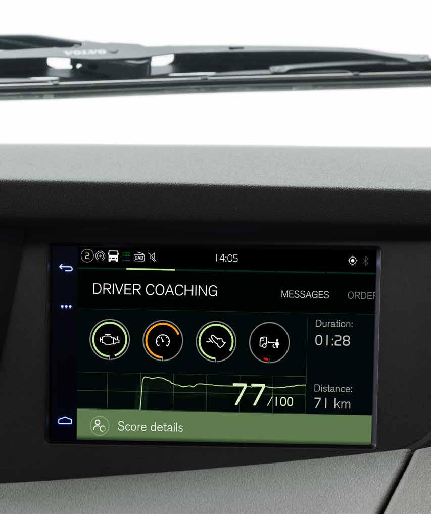 CHAUFFEURSINTERFACE Een wereld aan infotainment binnen handbereik. INGEBOUWD GPS- NAVIGATIESYSTEEM De Volvo FM kan worden uitgerust met een volledig geïntegreerd navigatiesysteem.