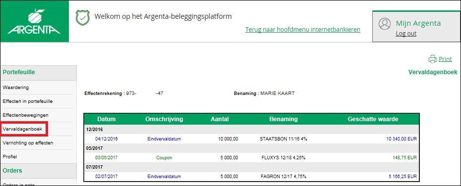 DIRECTIE DIGITALE BANK 03-04-2018-17/40 Zoekt u op een effect dat u nooit hebt gehad, krijgt u de melding dat er geen verrichtingen terug te vinden zijn. 1.