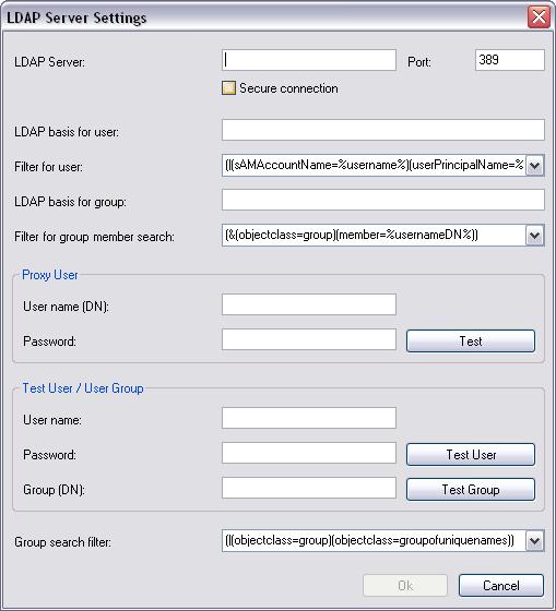 Bosch Video Management System Pagina Gebruikers-groepen nl 125 Instellingen LDAP-server LDAP-server: Typ de naam van de LDAP-server.