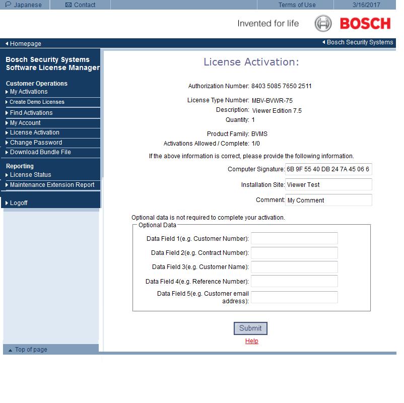 16 nl De eerste stappen Bosch Video Management System 5. Kopieer de computerhandtekening. Aanwijzing! De computerhandtekening wordt gebruikt voor de licentieprocedure.