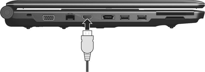 Sluit de signaalstekker van een externe monitor aan op de VGA poort van de computer (11).